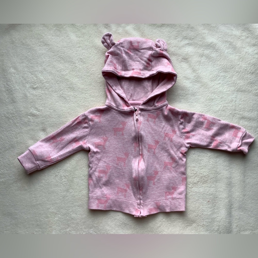 Canadiana Infant Hoodie With Deer Pattern 6 months to 9 Months 6M to 9M